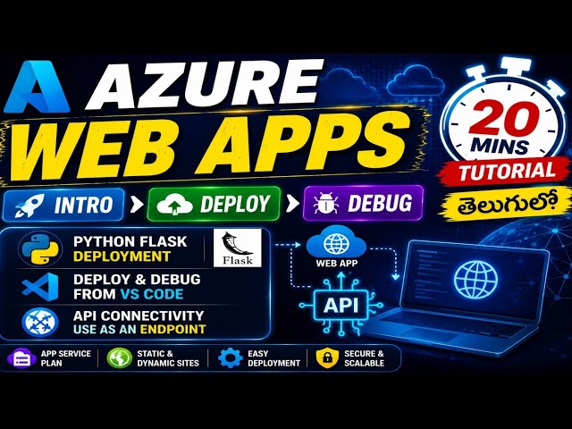 Azure Web Apps in Telugu 🔥 Deploy Python Flask App from VS Code | Complete Guide