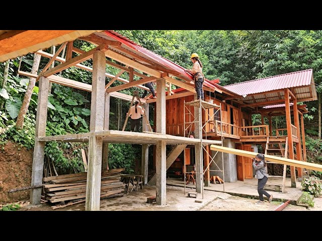 How to build a concrete kitchen, finish installing the corrugated iron roof and clean up the house