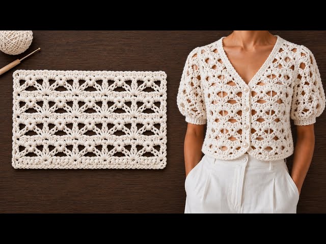 EASY Crochet Pattern for Beginners! || Simple Stitch for Cardigan, Blanket & Scarf 🌸