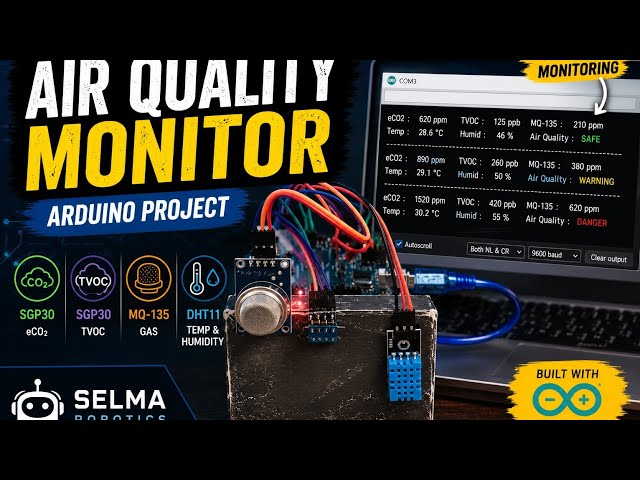 I Built an Arduino Air Quality Monitor | MQ-135 + SGP30 + DHT11