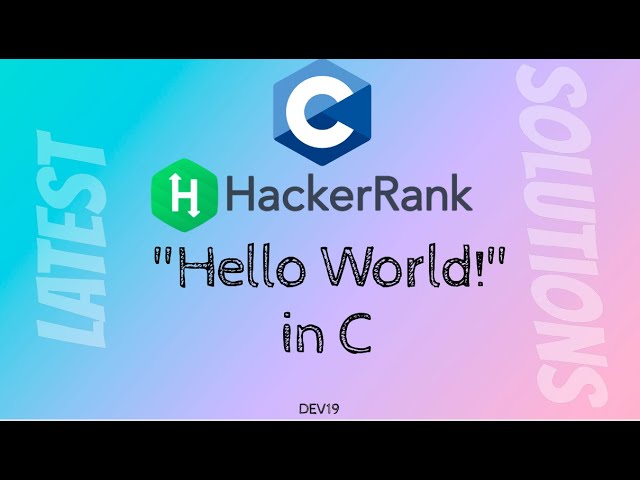 #1 : "Hello World!" in C | HackerRank C Solutions Latest | #cprogramming #coding #helloworld #cpp