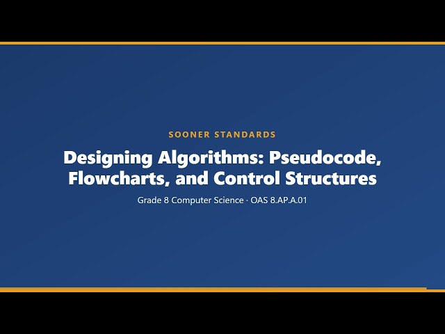 Grade 8 Computer Science: Designing Algorithms — 8.AP.A.01 | 2-AP-10