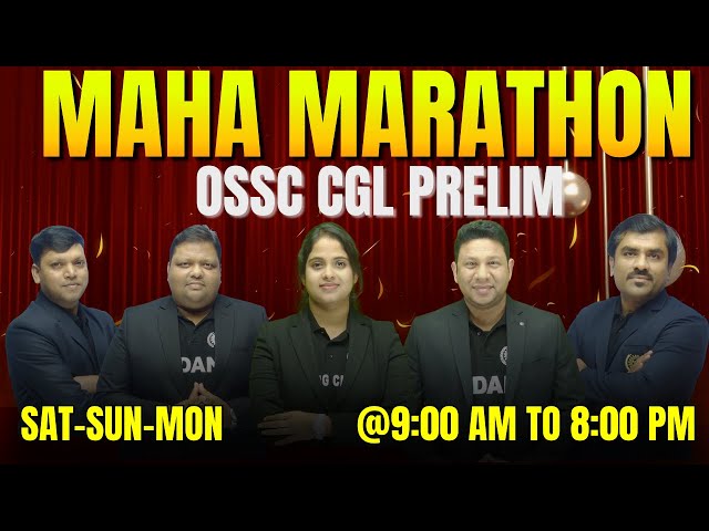 OSSC CGL Prelims Maha Marathon | Odisha GK, Maths & DI Important Questions