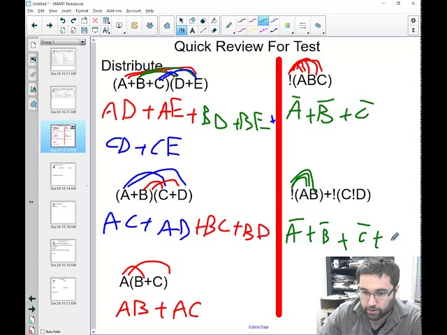 Boolean Algebra Quick Review For Test