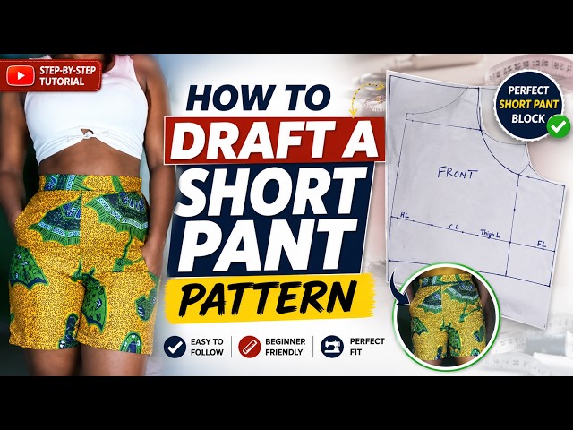 How to make a Short pant pattern/ Easy Pattern Drafting Tutorial/ Beginners Friendly Tutorial