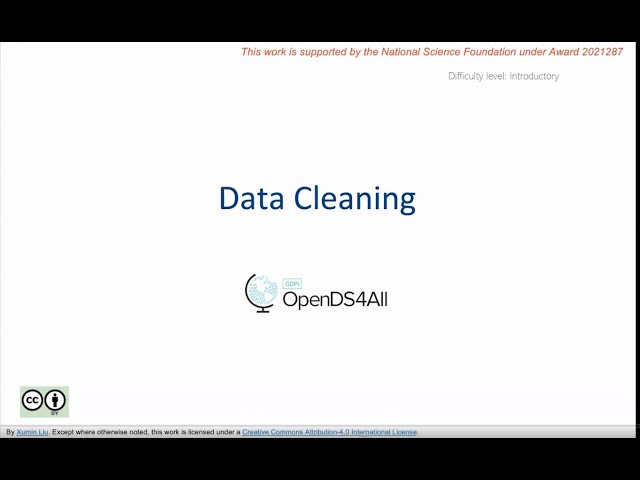 IBM OpenDS4All Introduction to Data Cleaning