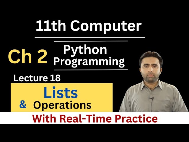 Lists in Python | 11th Computer Chapter 2 | Python Programming | Qais Ali Khan