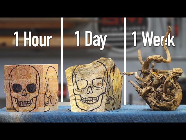 I Carved 3 Skulls- 1 Hr. VS. 1 Day VS. 1 Week
