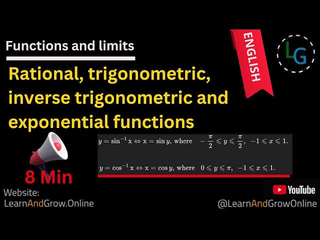 📘 Rational, Trig, Inverse & Exponential Functions | Class 11 & 12 English | Explained , (G12,C1,9)