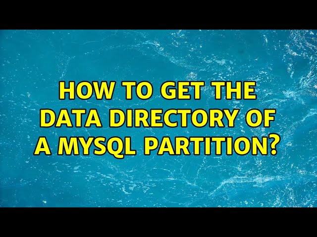 How to get the DATA DIRECTORY of a MySql partition?