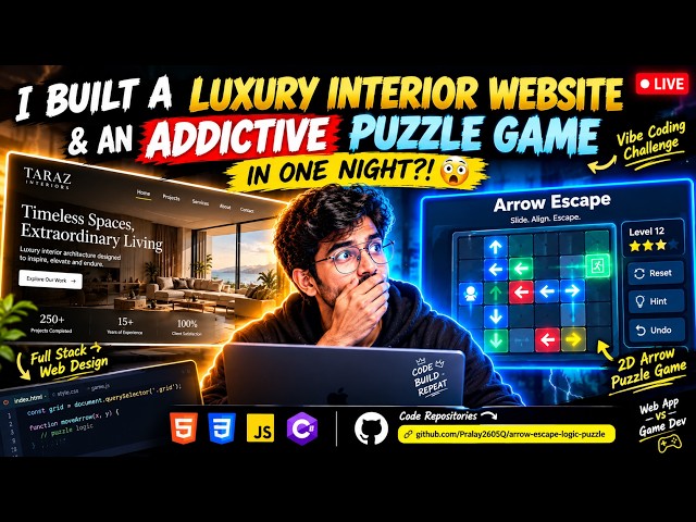 Vibe Coding Challenge Built a Luxury Interior Website & an Addictive Puzzle Game in ONE Night! 🤯