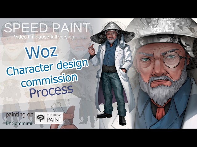SPEED PAINT Woz character design commission process - Video timelapse full version