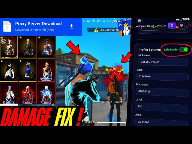 How To Solve All Problems In OB54 Proxy Server! 😲 | Damage Fix, Gifts & ID Safe? 🔥 