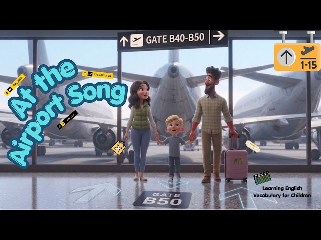 At the Airport Song | Airplane Song for Kids | Learning English Vocabulary for Children