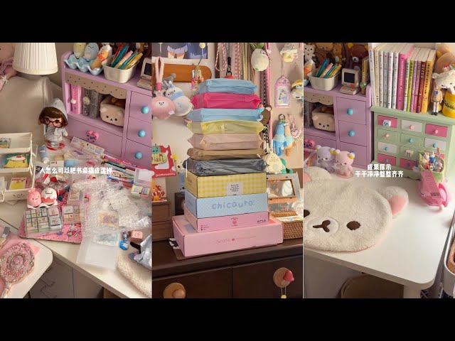 [ASMR Relaxing] Help you relax after stressful study hours Ep.59 ❤️✨🌈 Unboxing and desk setup