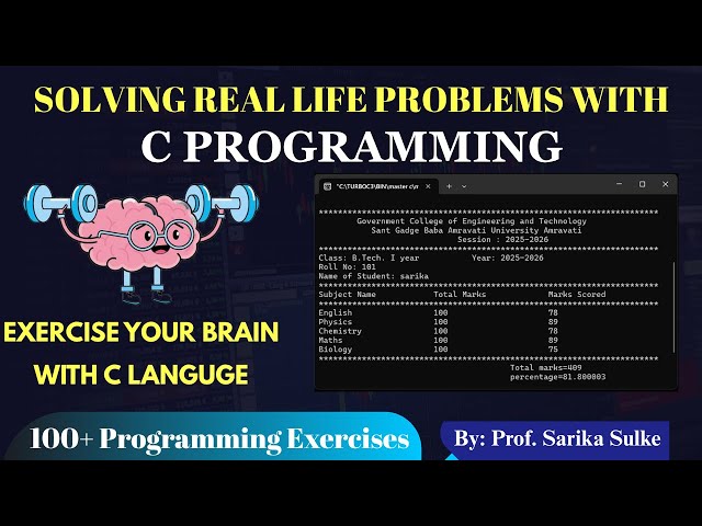 38. Program to print Marksheet in interactive format  | printf function | C  Programming exercises