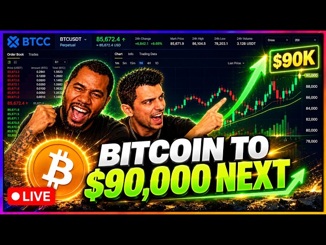 Bitcoin to $90,000 Next! Live Trading & TA
