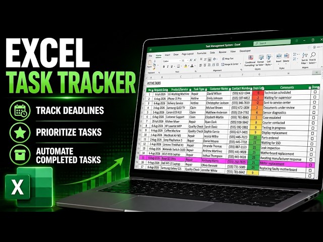 Build a Professional Task Management System in Excel (Step-by-Step)
