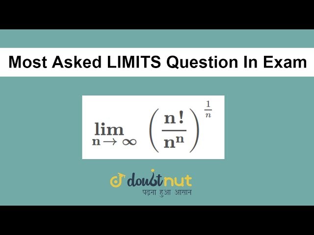 IIT JEE LIMITS 🔥 Most Asked Limits Question in Exam 🔥 Limit of (n!/n^n)^(1/n) at infinity