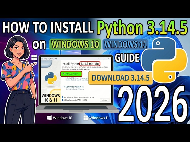 How to Install Python 3.14.5 on Windows 11 [ 2026 Update ] Python Programming Tutorial for Beginners