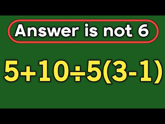 5+10÷5(3-1) = ❓ / Only 5% can solve this math question / PEMDAS rules question 