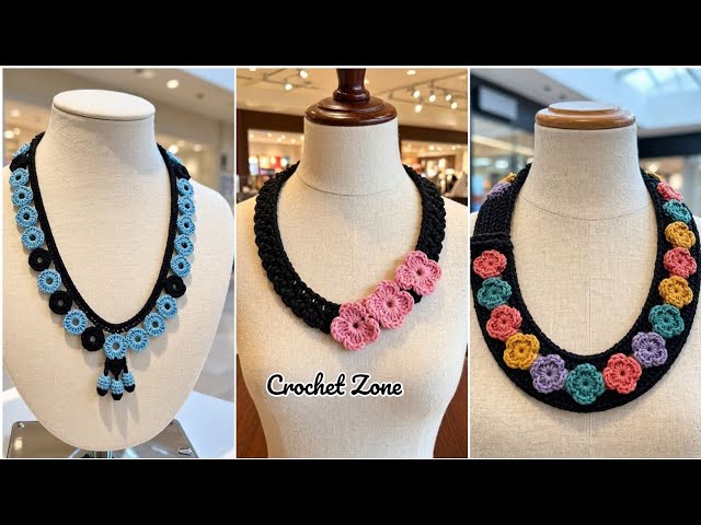 Crochet necklace design ideas. Crochet ornaments design ideas. #crochet #crochetpattern #diycrafts 