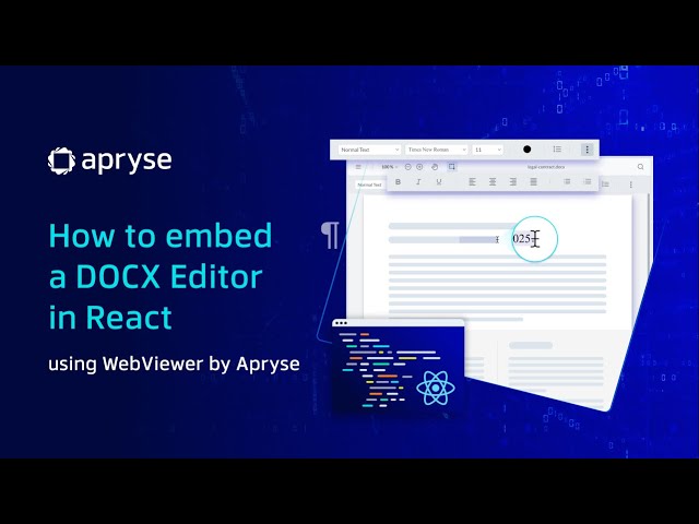 How to Embed a DOCX Editor in React using Apryse WebViewer