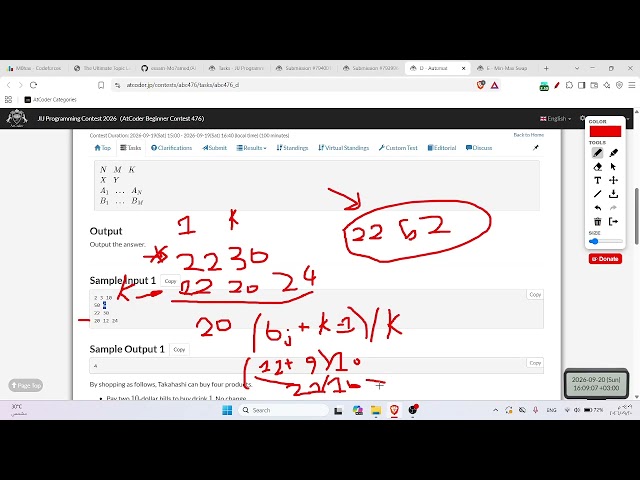 Atcoder contest 476 upsolve from A to E