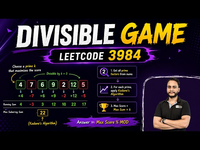 Divisible Game | Leetcode 3984 | Kadanes Algo | Number Theory