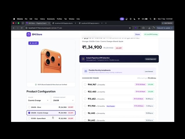 1Fi SDE1 Assignment | Full-Stack EMI Store | React + Node.js + MongoDB