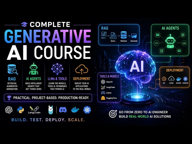 🚀 Complete Generative AI Course | RAG, AI Agents & Deployment | Build Production-Ready AI Apps