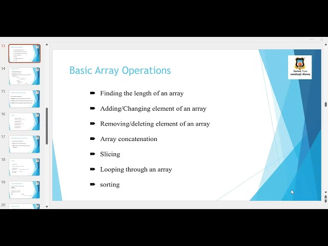 FY MSC CA - Python Programming  - Basics of Array Operations
