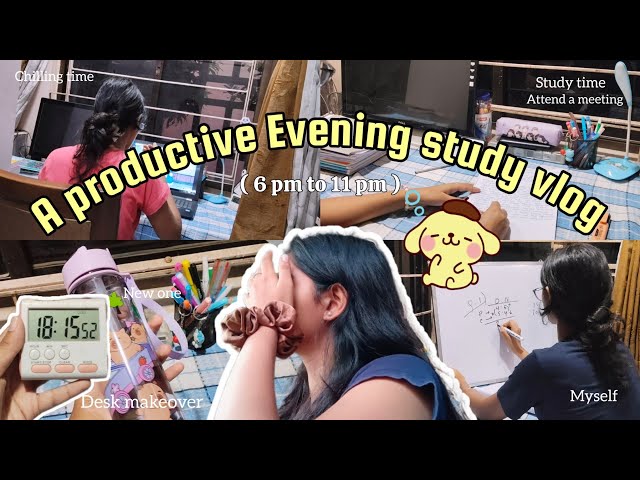 ˚🌻˚A productive Evening study vlog💌✨|Indian girl 🎀Clg student| #study #studyvlogindia #clgdiaries