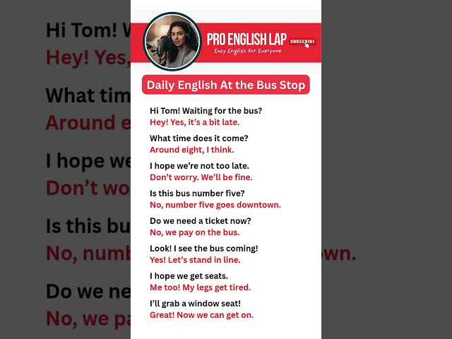 Daily English At the Bus Stop | English Lessons for Beginners