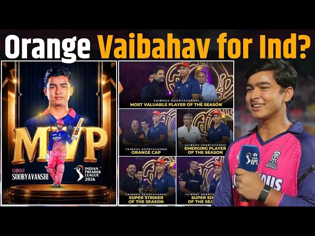 Vaibhav Sooryavanshi wins IPL 2026 Orange Cap.