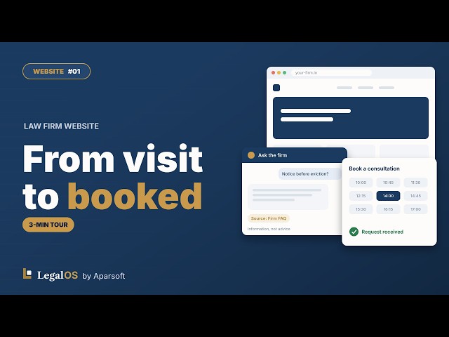 Law Firm Website for Advocates in India | AI Legal Assistant & Online Booking | LegalOS By Aparsoft