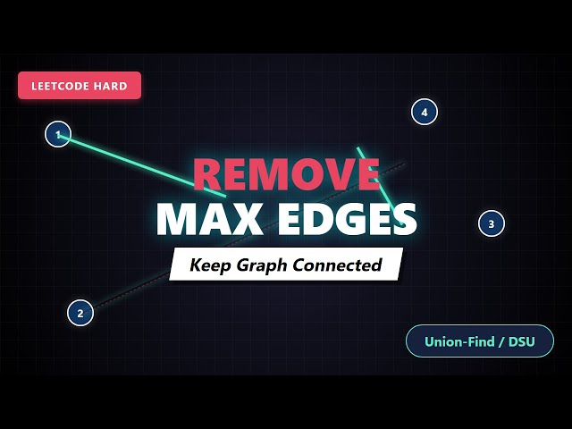 Remove Max Number of Edges to Keep Graph Fully Traversable | LeetCode Hard Graph Solution