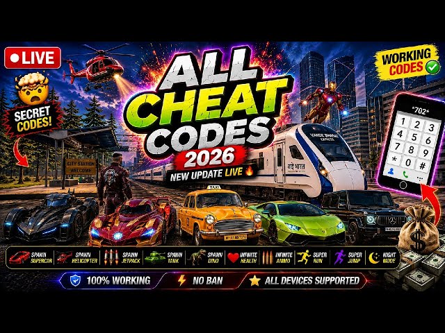 💥 100% Working Cheat Codes LIVE 🔥 Unlimited Money + Super Cars + Train Mods #gaminglivestream #ytg