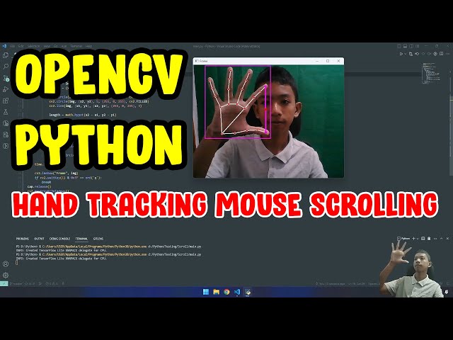 Tutorial Hand Gesture Mouse Scroll OpenCV Python