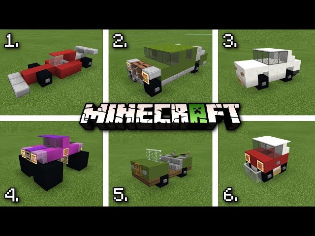 6 Cool CARS 🚗 & TRUCKS 🚚 Minecraft Tutorial -  MCPE,Xbox,PS4,Windows,Switch,Java