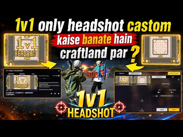 ONLY ONE TAP CRAFTLAND MAP KAISE BANAYE  | HOW TO MAKE ONLY ONE TAP CRAFTLAND CASTOM IN FREE FIRE 