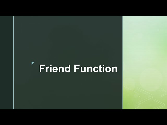 Friend Function