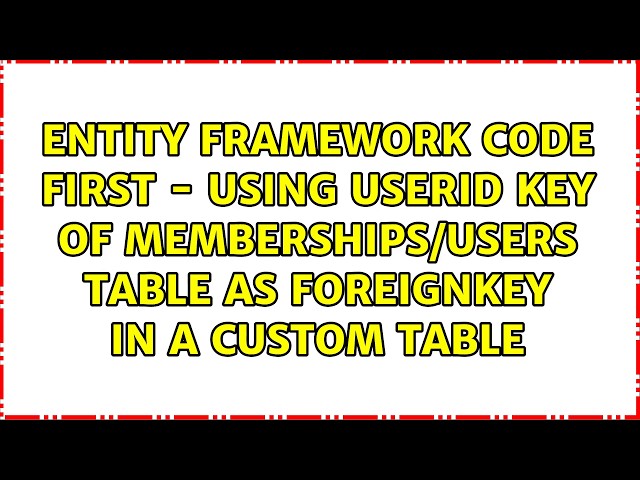 Entity Framework Code First - using UserId key of Memberships/Users table as Foreignkey in a...