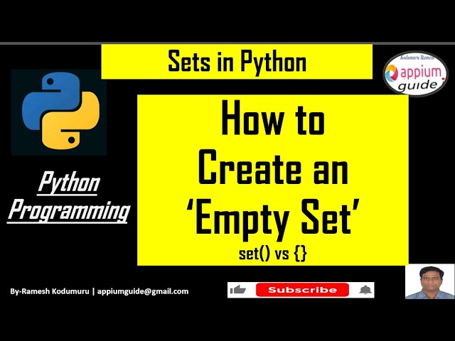 How to Create an 'Empty Set' | Python Tutorial for Beginners