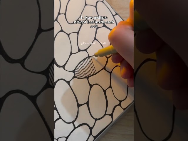 Ovals Doodle Tutorial 😻 Day 259 #doodlewithnadia #shorts #art #drawing #zentangles