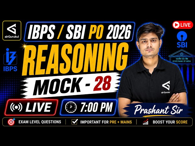 All Banking Exams | IBPS PO | SBI PO 2026 | Reasoning | Mock-28 | Most Expected Questions