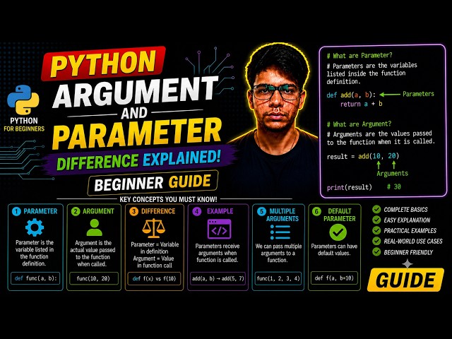 Python Arguments and Parameters Explained | Python Functions for Beginners