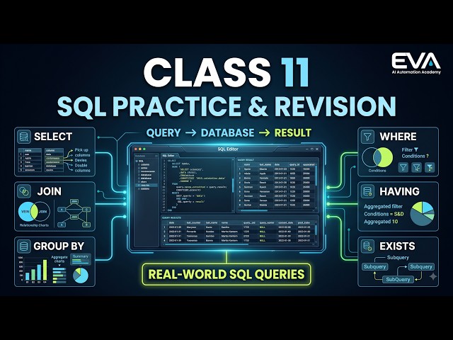 🚀 SQL Tutorial for Beginners | Class 11: Practical SQL Revision | Queries & Real Examples