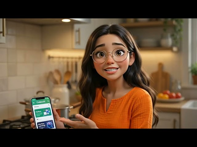 She Found FREE AI Coding Tutorials While Cooking 🍳👩‍💻 #shortsvideo