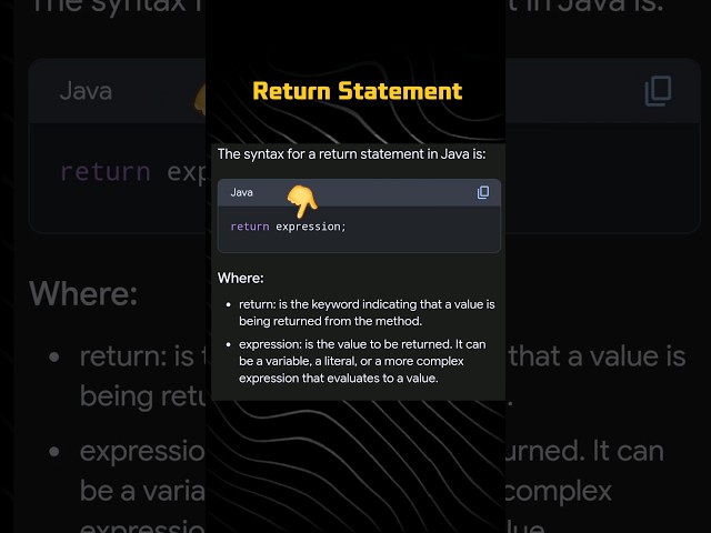 🎯 Return keyword / statement in java (Hindi) #javaprogramming #coding #tech #dailyshorts